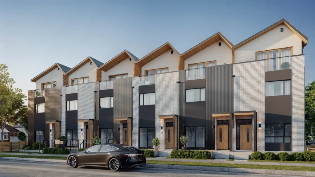 Exterior of the 6 units of Beau Townhomes